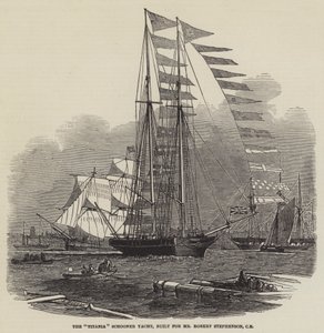 Le yacht goélette Titania, construit pour M. Robert Stephenson